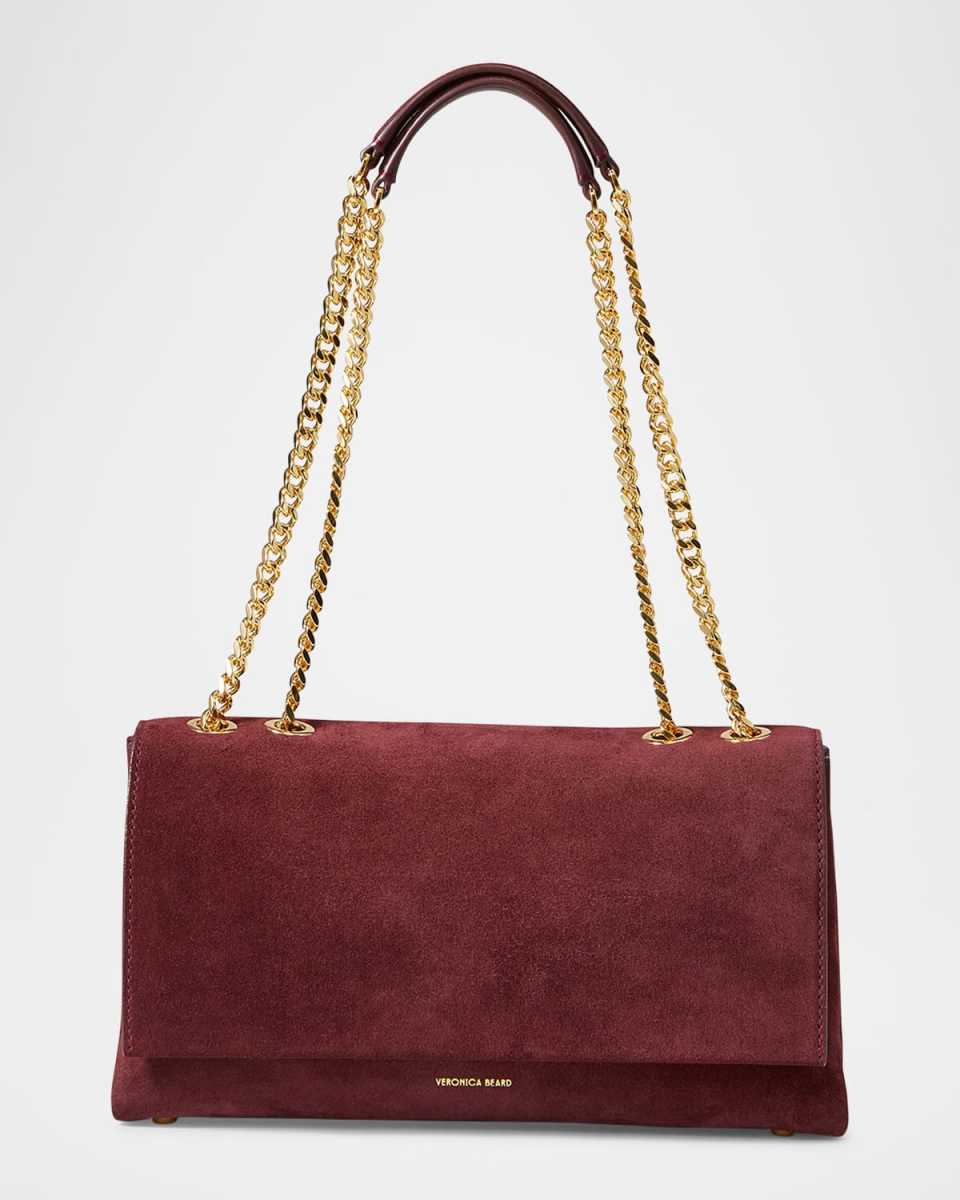 Wedge Suede Shoulder Bag